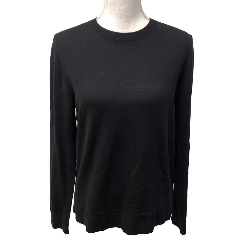 Zadig & Voltaire Miss Bis Embellished Wool Sweater Womens Large Black Crew Neck